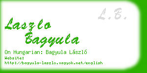 laszlo bagyula business card