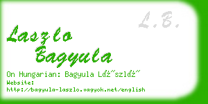 laszlo bagyula business card